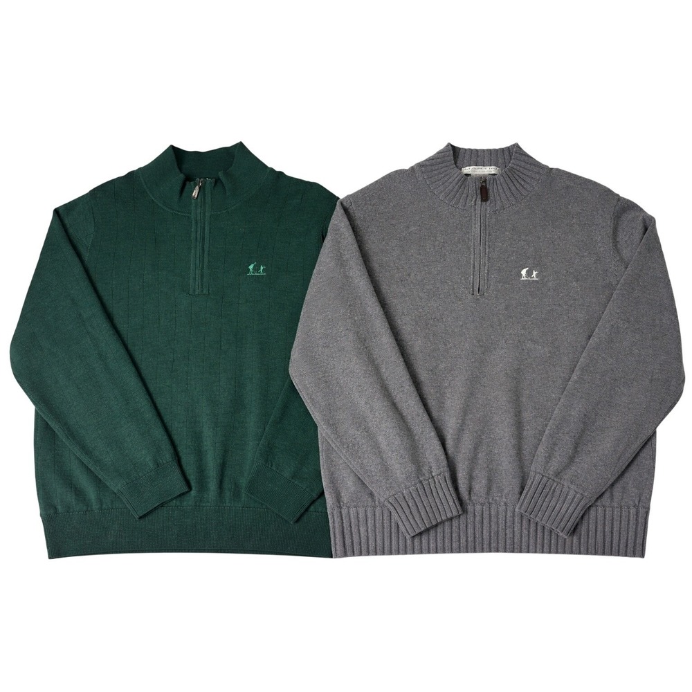 Bobby Jones & Martin Merino Wool Golf Wind Sweaters Mens XL Lot of 2 Quarter Zip